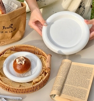 Sans BPA passe au micro-ondes 15 cm 20 cm grande et petite assiette de petit déjeuner de forme ronde en céramique assiette à gâteau assiette à dessert