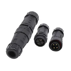 IP68 4Pin Waterproof Connector M20 Field Assembly Circular Plastic Electric Wire Join 1.0/0.75/0.5mm Cable Connector