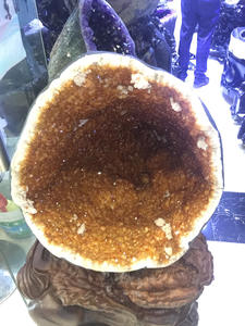 الجملة الطبيعية الكوارتز سيترين الأصفر جيود بلورية للزينة - Product Image 5