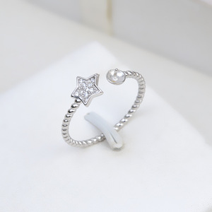 Anillo Abierto Simple S925 con 5-8 Solapas para DIY, Accesorios de Joyería con Perlas, Estrella de Cinco Puntas, Espiral, 83 Soportes Vacíos - Product Image 2