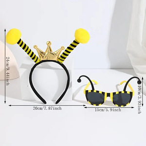 Nueva Diadema Divertida de Abejas con Bolas de Pompón Coloridas, Banda para el Cabello para Lavar la Cara, Accesorio para el Cabello para Niñas Felices, Decoración para Fiestas de Cumpleaños de Princesas - Product Image 3