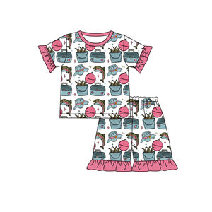 Combinaison sans manches pour bébé fille SR3951 CUSTOM, imprimé bateau à rayures rouges, vente en gros pour enfants, fermeture éclair, ensemble pour enfant de 0 à 2 ans - Product Image 2