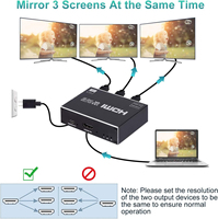 Divisor HDMI 1x3, 1 Entrada y 3 Salidas, 4K 3D, Caja Distribuidora de Audio y Video HDMI, Compatible con Resolución 4Kx2K para HDTV, STB, DVD, PS3, Juegos