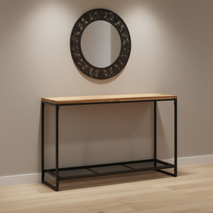 โต๊ะคอนโซลไม้กระถินเทศ โทนสีธรรมชาติ ดีไซน์สไตล์อินดัสเทรียล เฟอร์นิเจอร์ห้องนั่งเล่นทันสมัย - Product Image 2