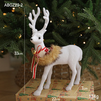 Grande Décoration de Noël en forme de Cerf Blanc avec Nœud et Clochette, pour Vitrine de Centre Commercial