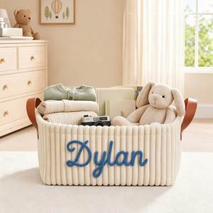 Organizador de Pañales Personalizado para Bebé, Contenedor de Almacenamiento de Pana, Decoración para Cuarto de Bebé, Recuerdo para Recién Nacido, Regalo Significativo para Futura Mamá - Product Image 1