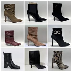 Botas Altas de <span class=keywords><strong>Invierno</strong></span> para <span class=keywords><strong>Mujer</strong></span>, Talla Grande 46, Anchas, Estilo Western, Tacón Bajo y Grueso, Cuero Genuino, Cierre Lateral con Cremallera - Product Image 4