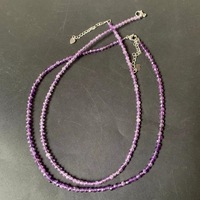 Kalung Batu Alam Asli 3mm Potongan Batu Akik Putih Kristal Moonstone Buatan Tangan untuk Wanita