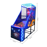 Machine de jeu de basket-ball d'arcade en métal pour adultes, usage commercial, garantie 1 an, fonctionne avec des pièces de monnaie, personnalisable, 110/220V