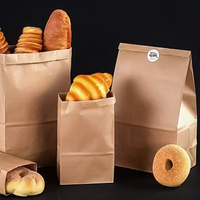 Sacs cadeaux en papier kraft sur mesure en gros pour l'emballage des plats à emporter, impression personnalisée acceptée