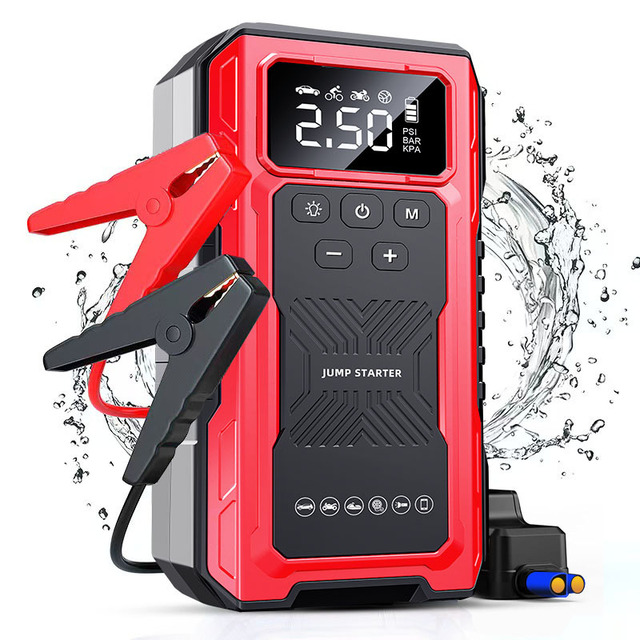 Portable Car Jump Starter Air Compressor 12V Battery Booster Tire Inflator Emergency Power Bank