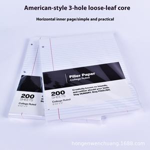 American Office A4 Loose-Leaf <strong>Notebook</strong> <strong>3</strong>-Hole Spiral Cross-Border Core Paper Horizontal Line Inner Page Manufactured America - Product Image 3