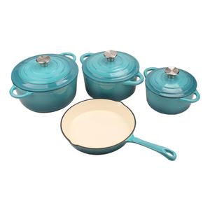 Ensemble de casseroles et poêles en <span class=keywords><strong>fonte</strong></span> <span class=keywords><strong>émaillée</strong></span>, matériau écologique et sain, ustensiles de cuisine en <span class=keywords><strong>fonte</strong></span> pour la cuisson à domicile - Product Image 4