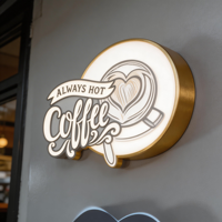 Boîte à lumière métallique de luxe, étanche, pour publicité extérieure/intérieure, panneau publicitaire décoratif et accrocheur pour restaurants et cafés.