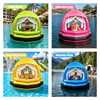 Tente de piscine flottante gonflable de 220 cm, salon aquatique modulaire en 3 parties avec auvent pare-soleil pour complexe hôtelier et lac