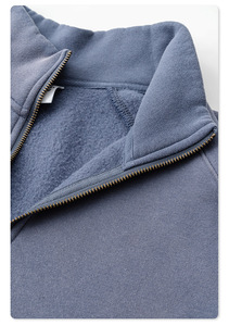 Hoodie Pullover Kerah Tinggi Setengah Resleting Model Longgar Nyaman, Bordir Kosong di Bahu, Custom Grosir, <span class=keywords><strong>2026</strong></span> - Product Image 3
