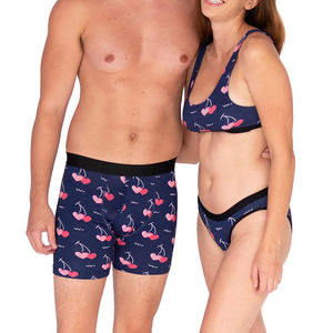 Fabricant OEM <span class=keywords><strong>Sous</strong></span>-vêtements <span class=keywords><strong>assortis</strong></span> respirants doux à la taille pour couples avec imprimés de coton modal personnalisés - Product Image 2