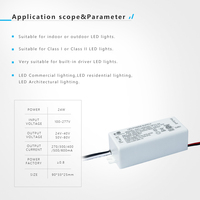 Controlador de Corriente Constante LED Aislado, Cumple con las Normas Estadounidenses, 4-24W, Aprobado por ETL y FCC, 130-700mA, para Iluminación Comercial Interior, Fabricante