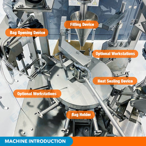 Machine d'emballage entièrement automatique pour sachets préformés Doypack, pour poudre de vanille, <span class=keywords><strong>sel</strong></span>, <span class=keywords><strong>sucre</strong></span>, avec fermeture à glissière - Product Image 3
