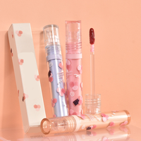 Vendor jelas Label pribadi Lip Gloss kustom bunga kosmetik Mineral cair Makeup tahan air Lip Gloss wanita Bibir Makeup Kecantikan
