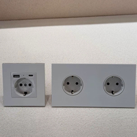 Prise murale universelle 86 blanche 16A avec USB-C, interrupteur à bascule, cadre en acier inoxydable, style moderne pour maison et villa, 1 gang