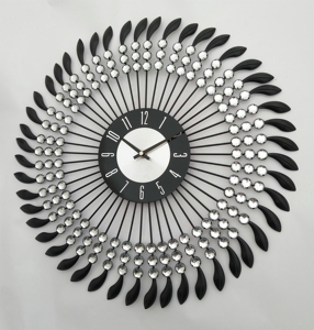 Rose Gold Art Peacock Modern Quartz Large Size Metal Wall <b>Clock</b> - Product Image 4