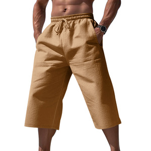 2026 Summer <strong>Men's</strong> Linen Breathable Gym <strong>Shorts</strong> Loose Fit Casual Sports Wear <strong>S</strong>-3XL Capri Pants Service Available - Product Image 2
