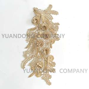 Usine vendre directement 3d Fleur Strass Paillettes Dentelle Applique Diamant dentelle Applique Pour robe de mariée - Product Image 5