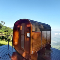 Sauna Exterior para 4 Personas, Cubo de Madera, Sauna de Cedro Rojo Canadiense, Sauna de Vapor Seco para Jardín Exterior