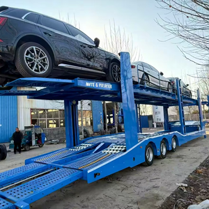 Semi-remorque porte-voitures de style nouveau, 3 essieux, 6 à 10 unités, à vis, pour le <span class=keywords><strong>transport</strong></span> de voitures et de conteneurs - Product Image 1