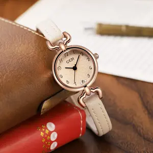 Montre pour femme de mode coréenne à prix d'usine, personnalisée, très vendue, avec boîtier en métal, motif simple et lumineux, petite plaque, quartz, 3 bars - Product Image 3