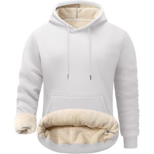Sweat-shirt à capuche doublé en polaire Sherpa pour homme FOXA, chaud pour l'hiver - Product Image 1