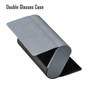 Đôi du lịch có thể gập lại Kính mắt Organizer xách tay kính hộp trường hợp nhiều lưu trữ kính mắt kính Túi - Product Image 3