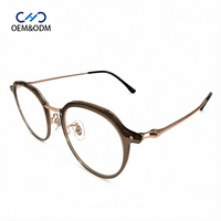 Lunettes optiques rondes vintage unisexes M10274, monture en acétate, hommes femmes, branches métalliques ultra-fines, lunettes de vue sur ordonnance