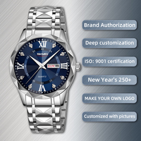 SKMEI 9369 Nouvelle Montre à Quartz de Luxe en Acier Inoxydable pour Couples, Étanche avec Aiguilles Lumineuses et Affichage à Cadran