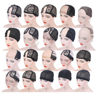 Vente en Gros Casquettes à Perruque Ventilées Mono U Part à Fermeture Réglable en Maille Spandex Dôme Full Lace pour la Fabrication de Perruques avec Logo Personnalisé