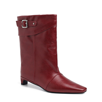 WETKISS Stivali da Donna con Cinturino Retrò e Tacco Basso, Stivali Slouchy in Pelle Scamosciata Nera con Punta Quadrata e Altezza Media