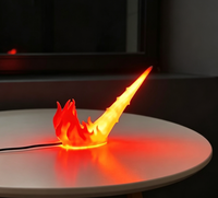 Lampe d'étagère LED Dragon 3D Imprimé, Décoration Fantaisie Flamme Rouge, Design Volant, Effet de Flamme, Durable, Cadeau Tendance