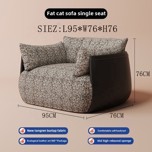 GEDO medio stile <span class=keywords><strong>antico</strong></span> divano singolo originale scandinavo luce retrò colore creativo corrispondente soggiorno pigro spugna un posto - Product Image 6
