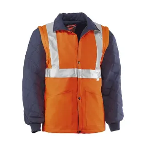 Parka HV781 XS Urano - Colore: Arancione fluorescente/blu - Due tasche frontali e una interna. Giacca reversibile con maniche - Product Image 2