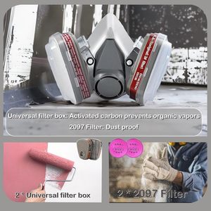 Masque respiratoire intégral de qualité supérieure avec filtres Masque de peinture de soudage anti-poussière et réutilisable Masque à gaz pour la protection - Product Image 4