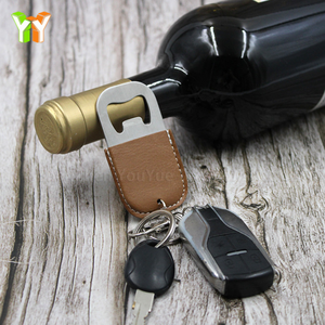 Abrebotellas de cuero PU personalizado llavero colorido abridor de cerveza de vino de acero inoxidable - Product Image 6
