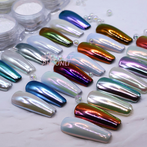 Пудра для ногтей волшебный хром белый жемчужный пигмент-высокопигментная пудра для ногтей с эффектом хромафлера и многоцветным блеском - Product Image 6