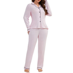 Set <span class=keywords><strong>Pigiama</strong></span> Premium in Modal per Donna, Elegante Abbigliamento da Casa Stile <span class=keywords><strong>Camicia</strong></span>, <span class=keywords><strong>Pigiama</strong></span> Invernale Moderno con Bottoni - Product Image 5