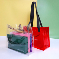 Sac à provisions fourre-tout irisé de plage de laser d'hologramme de cadeau de PVC holographique transparent