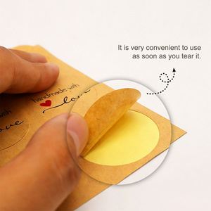 12 Pegatinas Decorativas de Papel Kraft Vintage por Hoja, Etiquetas de Agradecimiento Hechas a Mano, Etiquetas de Amor para Regalos, Manualidades DIY, Sellado - Product Image 4