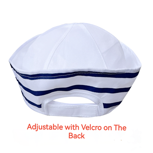 Verstellbare Marineblau Gestreifte Matrosenmütze Maßgefertigte Matrosenmütze Lässiges Party-Accessoire im Charakterstil Kapitänsmütze Passgenau - Product Image 5