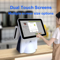 Terminal de pago RFID para programas de fidelización de restaurantes Sistema POS cuadrado con impresora para exposiciones y caja registradora POS