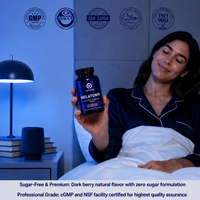 Gummies 3-en-1 Mélatonine Magnésium L-Théanine 60 unités Complexe Sommeil Profond pour le Soulagement du Stress et la Relaxation Adulte
