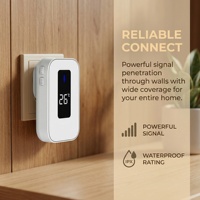 Sonnette sans fil auto-alimentée à énergie cinétique, sans batterie, affichage LCD de la température, étanche, large portée, pour maison et bureau